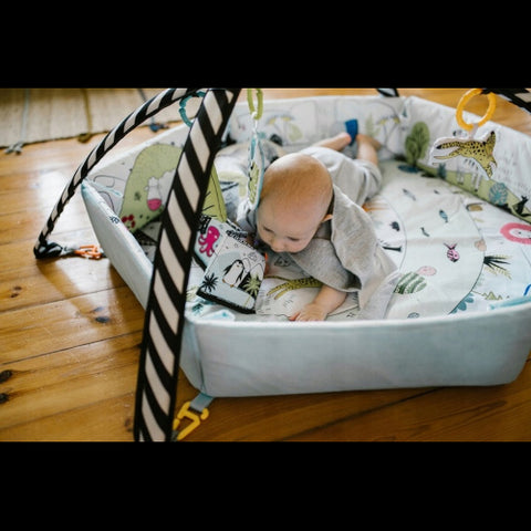 Kidwell - Salteluta de Joaca Eden cu Arcada Detasabila si Jucarii, Negru-Alb