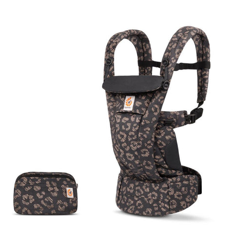 Marsupiu pentru copii Omni Dream Black Leopard, 0-2 ani, Ergonomic