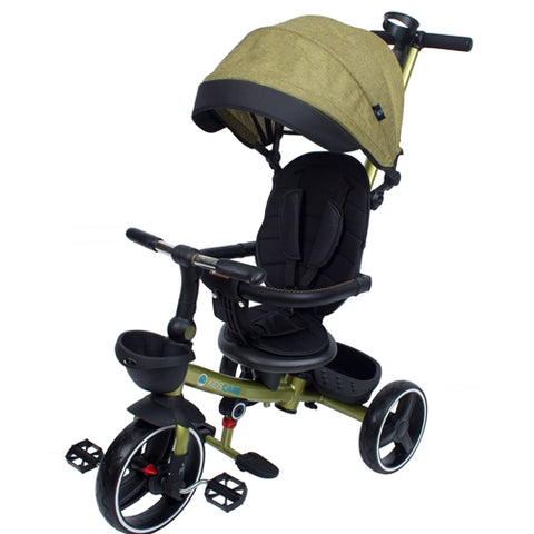 Tricicleta pliabila pentru copii Impera kaki, scaun rotativ, copertina de soare, maner pentru parinti Kidscare