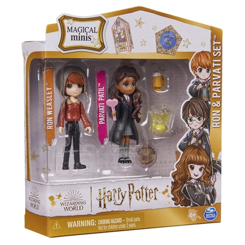 Set 2 Figurine Spin Master Harry Potter Wizarding World Magica Minis Ron si Parvati