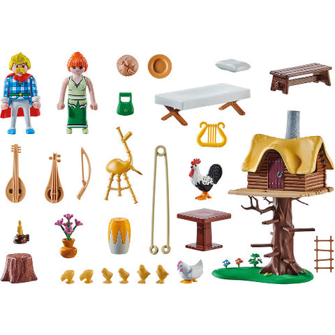 Playmobil - Set de Constructie Playmobil Asterix Si Obelix - Cacofonix si Casa in Copac