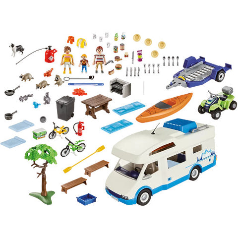 Set de Constructie Playmobil Camping Cu Rulota 136 Piese