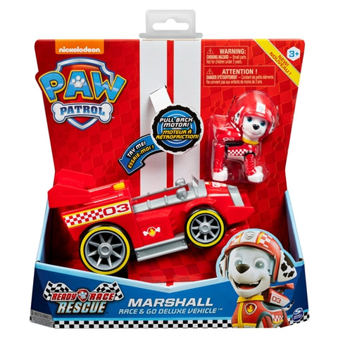 Masina de Curse Spin Master Patrula Catelusilor Marshall cu Sunete si Motor Pull-Back