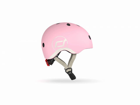 Casca de protectie pentru copii, sistem de reglare magnetic cu led, XXS-S, 45-51 cm, 1 an+, Rose, Scoot Ride