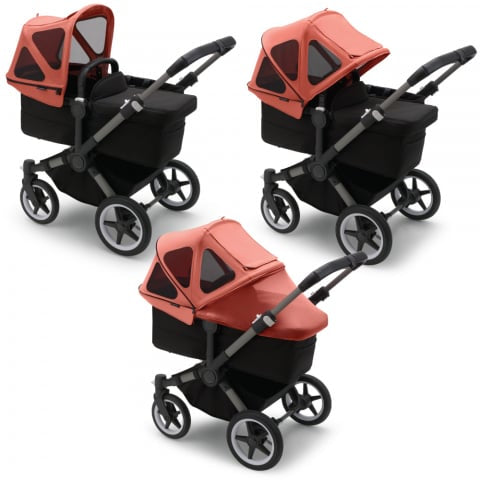 Capotina cu extensie plasa insecte Bugaboo Donkey Sunrise Red