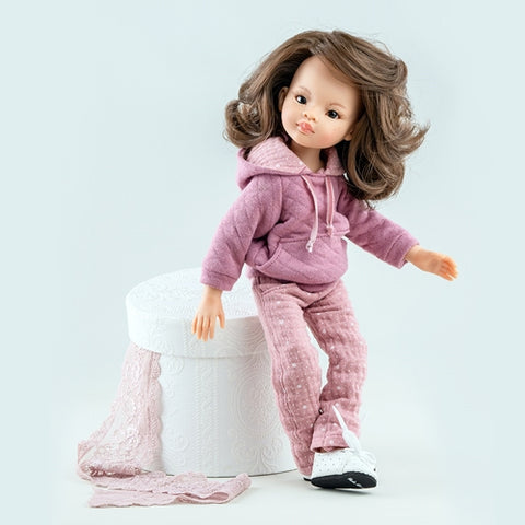 Papusa Liu 32 cm, 10 articulatii,in tinuta Dusty Pink, Amigas - Paola Reina