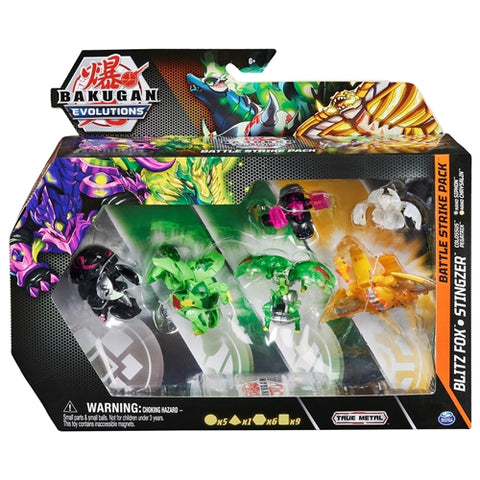 Spin Master - Set Bakugani Spin Master Battle Strike Evolutions S4 Blitz Fox, Stingzer, Colossus si Pegatrix