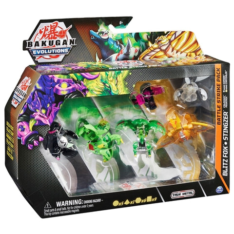 Spin Master - Set Bakugani Spin Master Battle Strike Evolutions S4 Blitz Fox, Stingzer, Colossus si Pegatrix