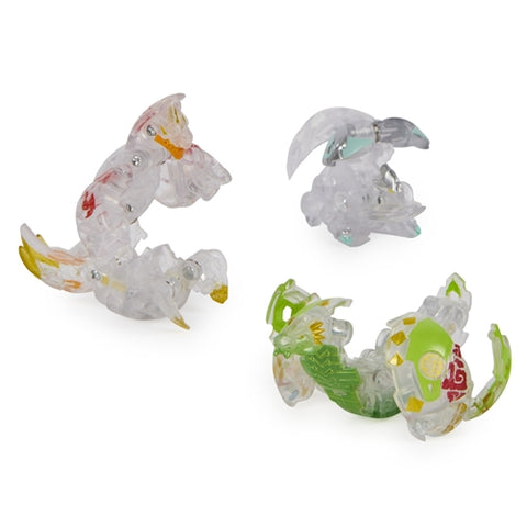 Spin Master - Set 3 Bakugani Spin Master Starter B Evolutions S4 Serpillious Ultra Verde, Colossus si Neo Dragonoid