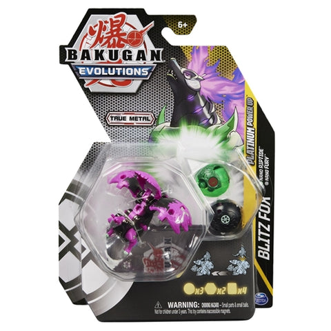 Spin Master - Set 3 Bakugani Spin Master Platinum Powerup S4 Blitz Fox, Nano Riptide si Nano Fury