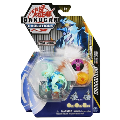 Spin Master - Set 3 Bakugani Spin Master Platinum Powerup S4 Dragonoid, Nano Sledge si Nano Lancer
