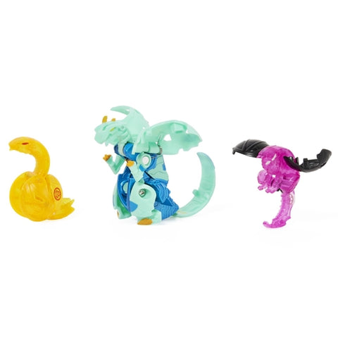 Spin Master - Set 3 Bakugani Spin Master Platinum Powerup S4 Dragonoid, Nano Sledge si Nano Lancer