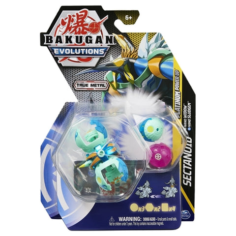 Spin Master - Set 3 Bakugani Spin Master Platinum Powerup S4 Sectanoid, Nano Widow si Nano Sludgem