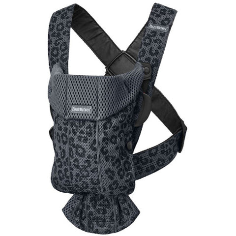 BabyBjorn - Marsupiu Anatomic BabyBjorn cu Multiple Pozitii de Purtare Mini Anthracite/Leopard 3D Mesh - Editie Limitata