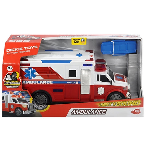 Dickie Toys - Masina Ambulanta Dickie Toys Ambulance DT-375 cu Targa