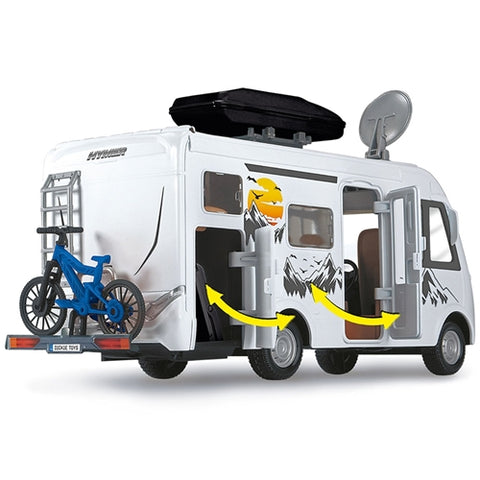 Dickie Toys - Rulota Camper Dickie Toys Hymer Camping Van Class B cu Figurina si Accesorii, Scara 1:24