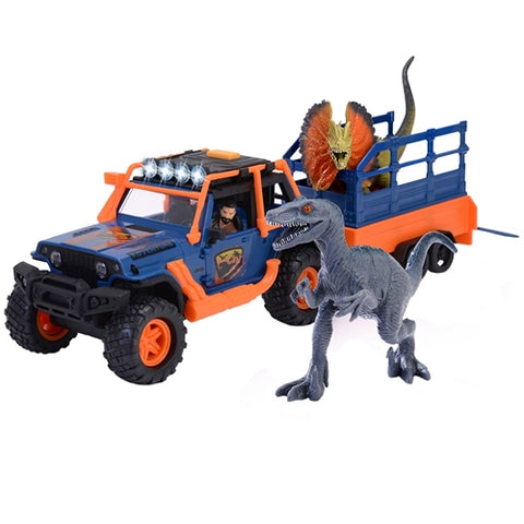 Dickie Toys - Masina Dino Commander Dickie Toys cu 3 Figurine