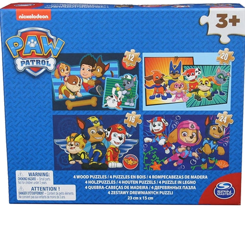 Spin Master - Puzzle din Lemn 4 in 1 Spin Master Patrula Catelusilor