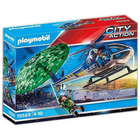 Set de Constructie Playmobil Elicopter de Politie si Parasutist