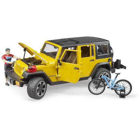 Bruder - Jeep Wrangler Unlimited Rubicon cu Bicicleta si Ciclist