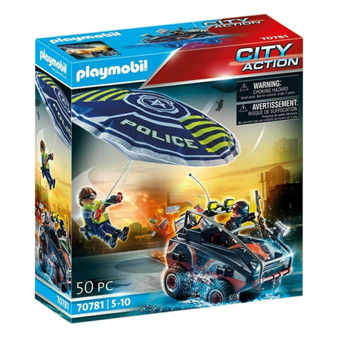 Playmobil  - Set de Constructie Playmobil Parasuta Politiei si Hot cu Atv