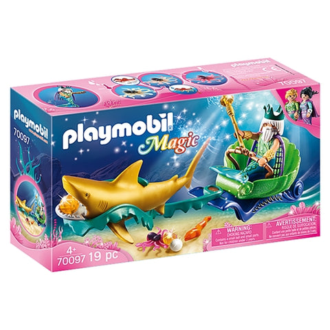 Playmobil  - Set de Constructie Playmobil Regele Marii cu Trasura Rechin