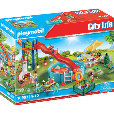 Playmobil  - Set de Constructie Playmobil Petrecere la Piscina cu Tobogan