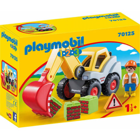 Set de Constructie Playmobil 1.2.3 Excavator cu Brat Mobil