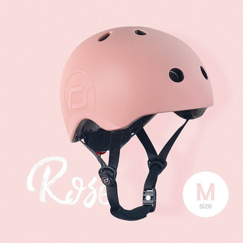 Casca de protectie pentru copii, sistem de reglare magnetic cu led, S-M, 51-55 cm, 3 ani+, Rose, Scoot Ride