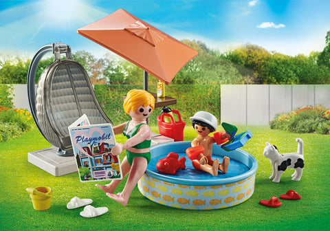 Playmobil-DISCTRACTIE LA PISCINA IN CURTE