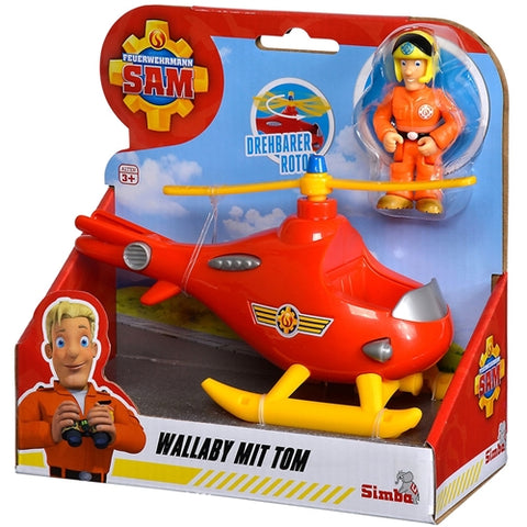 Simba - Elicopter Simba Fireman Sam Wallaby cu Figurina Tom