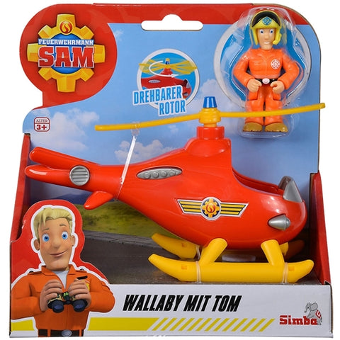Simba - Elicopter Simba Fireman Sam Wallaby cu Figurina Tom