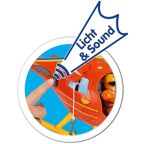 Simba - Elicopter Simba Fireman Sam Wallaby cu Figurina Tom