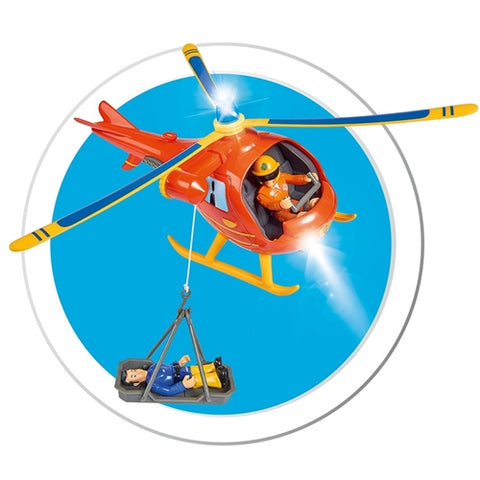 Simba - Elicopter Simba Fireman Sam Wallaby cu Figurina Tom