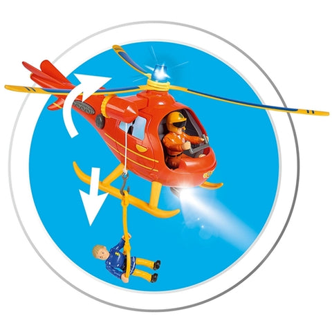 Simba - Elicopter Simba Fireman Sam Wallaby cu Figurina Tom