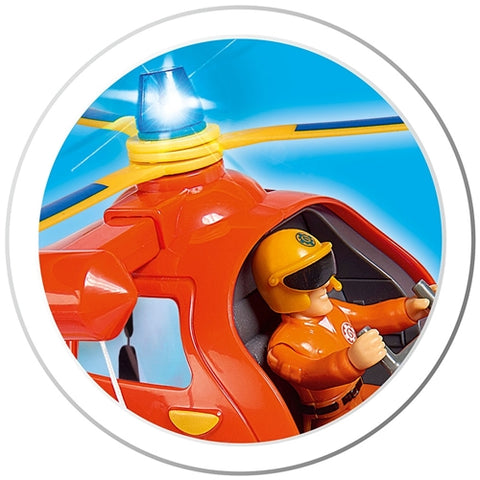 Simba - Elicopter Simba Fireman Sam Wallaby cu Figurina Tom