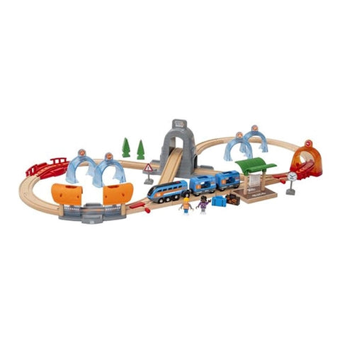 Brio  - Set de Joaca Smart Tech Brio - Tren de Calatori cu Sine si Tunel 