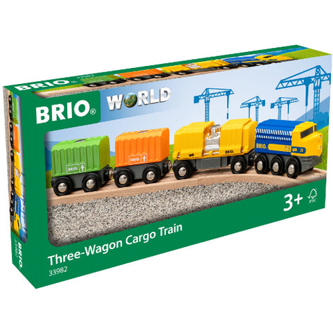 Brio  - Set de Joaca Brio Tren Marfa cu 3 Vagoane