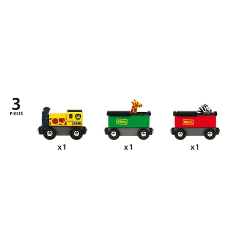 Brio  - Set de Joaca Brio Tren Safari cu Girafa si Zebra