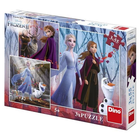 Puzzle 3 in 1 Dino Frozen II 3 x 55 Piese