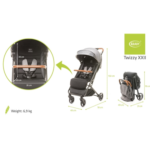 Carucior Sport Compact 4Baby Twizzy Verde Gri Inchis