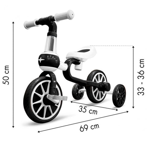 Bicicleta cu roti ajutatoare LC-V1311 - Alb cu Negru