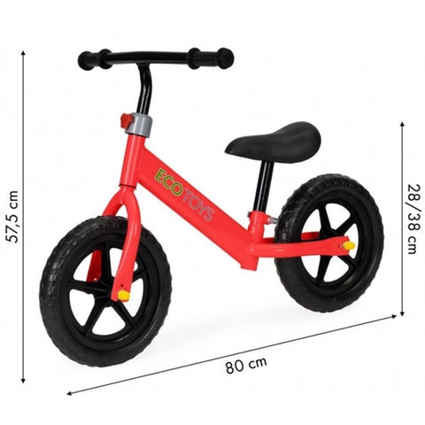 Ecotoys  - Bicicleta fara Pedale Ecotoys cu Roti din Spuma EVA JM-763 Rosu