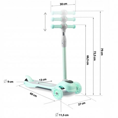 Trotineta cu Roti cu Led Piko Ricokids Turcoaz