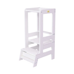 Inaltator Learning Tower Ajustabil, Ajutor de bucătărie MeowBaby, lemn Alb