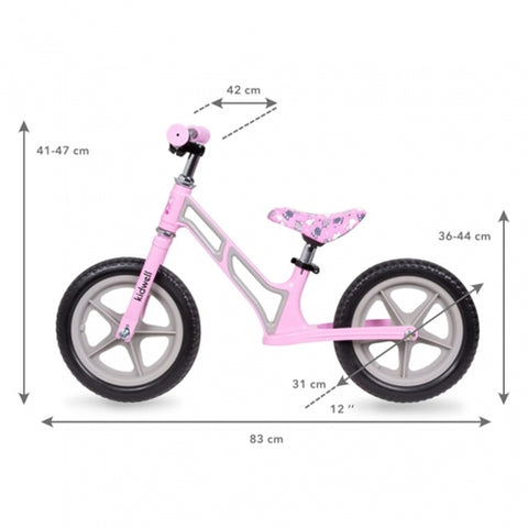 Bicicleta fara Pedale cu Cadru din Magneziu Kidwell Comet Pink Gray