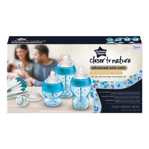 Kit Biberoane Tommee Tippee Nou-Nascut Advanced cu Sistem de Ventilatie 0 luni + Albastru