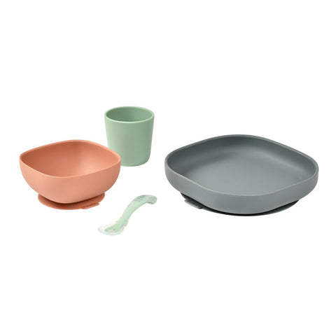 Set de masa silicon Beaba 4 piese Mineral