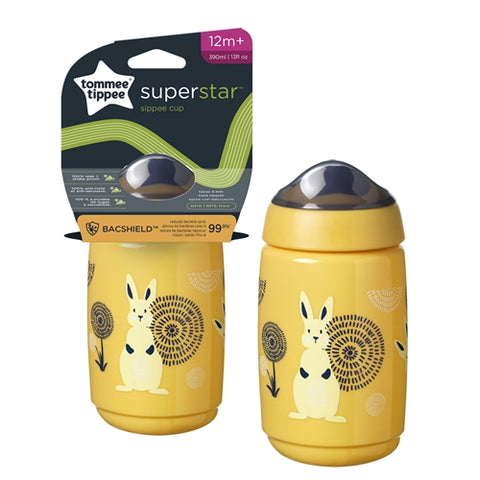 Cana Sippee Tommee Tippee cu Protectie Bacshield si Capac 390 ml 12 luni + Galben