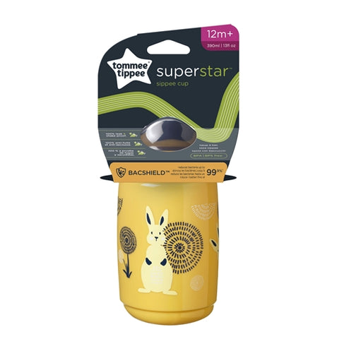 Cana Sippee Tommee Tippee cu Protectie Bacshield si Capac 390 ml 12 luni + Galben